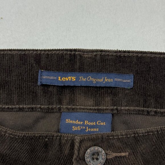 Levi's 526 Women's Slender Boot Cut Mid Rise Stretch Brown Corduroy Pants Sz 12 - Picture 5 of 10
